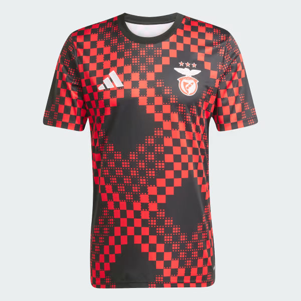 Camisola pré jogo vermelho/preto 2025/26 - LANÇAMENTO